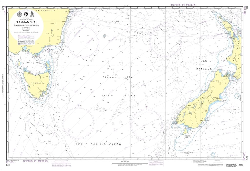 NGA Nautical Chart 601: Tasman Sea-New Zealand to S.E. Australia