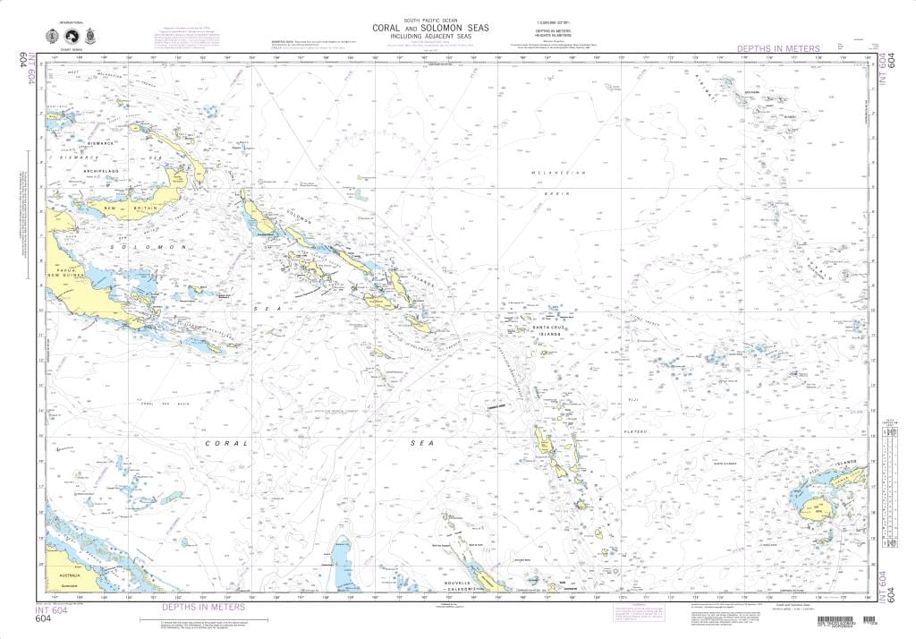 NGA Nautical Chart 604: Coral and Solomon Seas