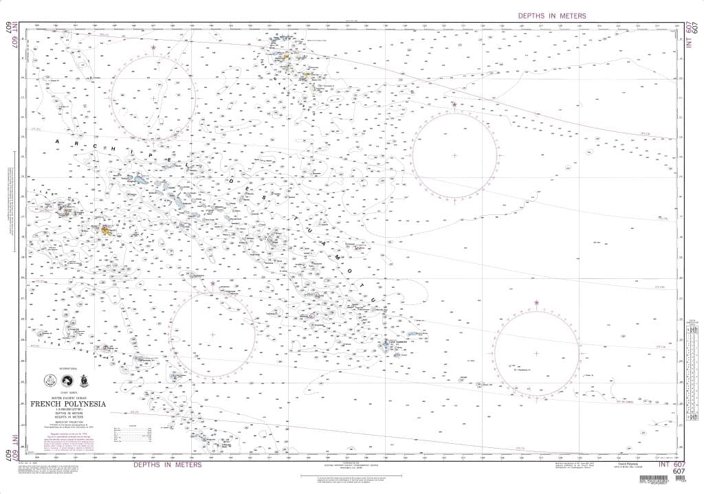 NGA Nautical Chart 607: French Polynesia (OMEGA)