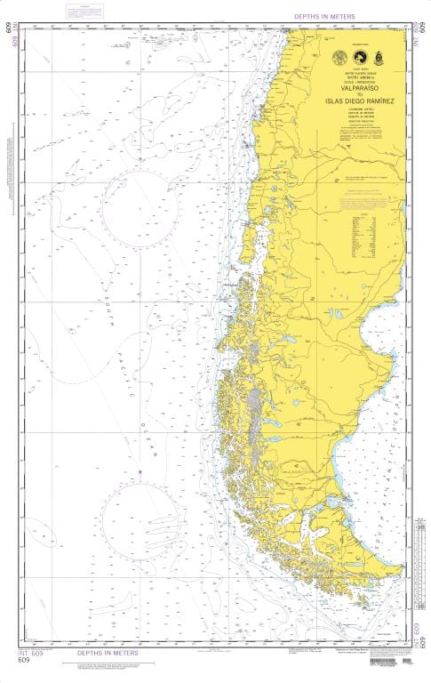 NGA Nautical Chart 609: Valparaiso to Islas Diego Ramirez