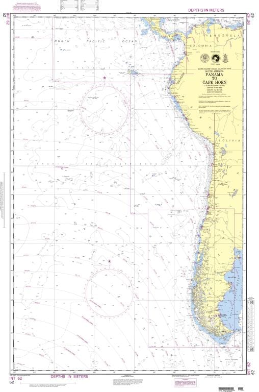 NGA Nautical Chart 62: Panama to Cape Horn