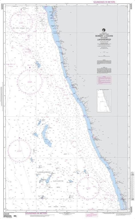 NGA Nautical Chart 63005: Bombay to Cochin including the Lakshadweep