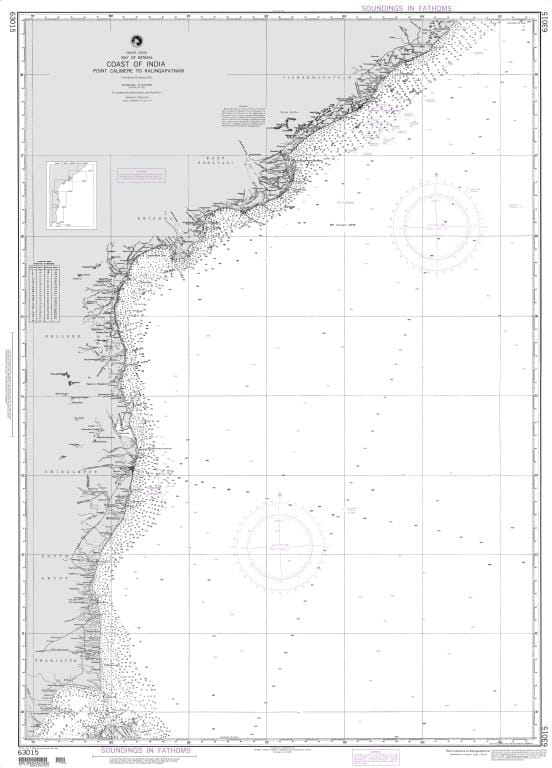 NGA Nautical Chart 63015: Coast of India-Calimere Point to Kalingapatam (OMEGA)
