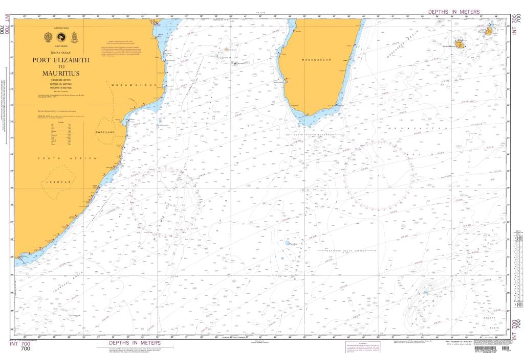NGA Nautical Chart 700: Port Elizabeth to Mauritius