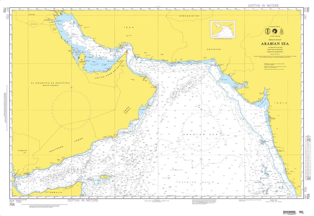 NGA Nautical Chart 705: Arabian Sea (OMEGA)