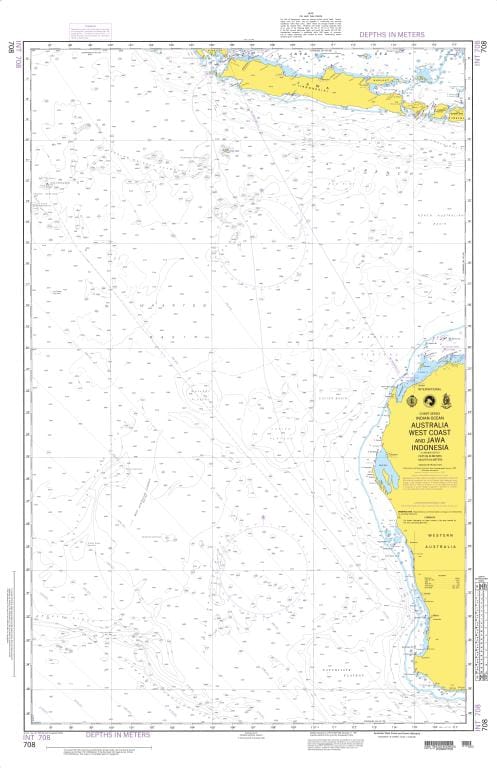 NGA Nautical Chart 708: Australia West Coast and Jawa Indonesia