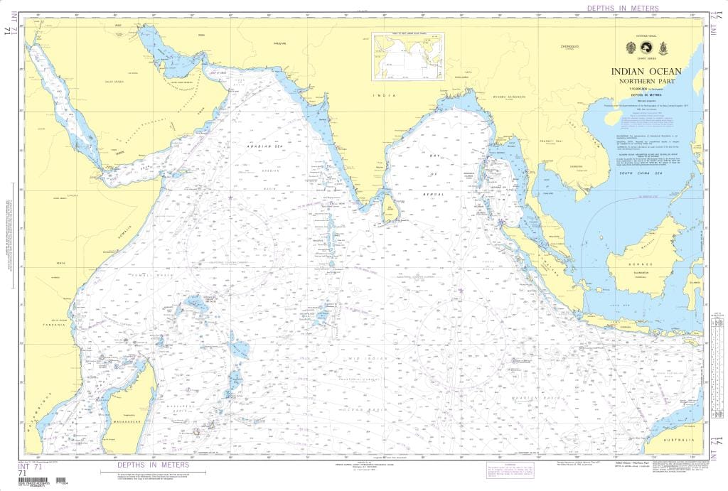 NGA Nautical Chart 71: Indian Ocean-Northern Portion
