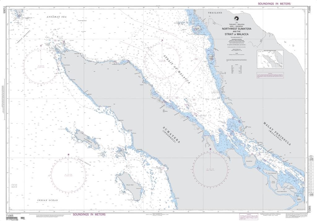NGA Nautical Chart 71005: Northwest Sumatera and the Strait of Malacca (OMEGA)