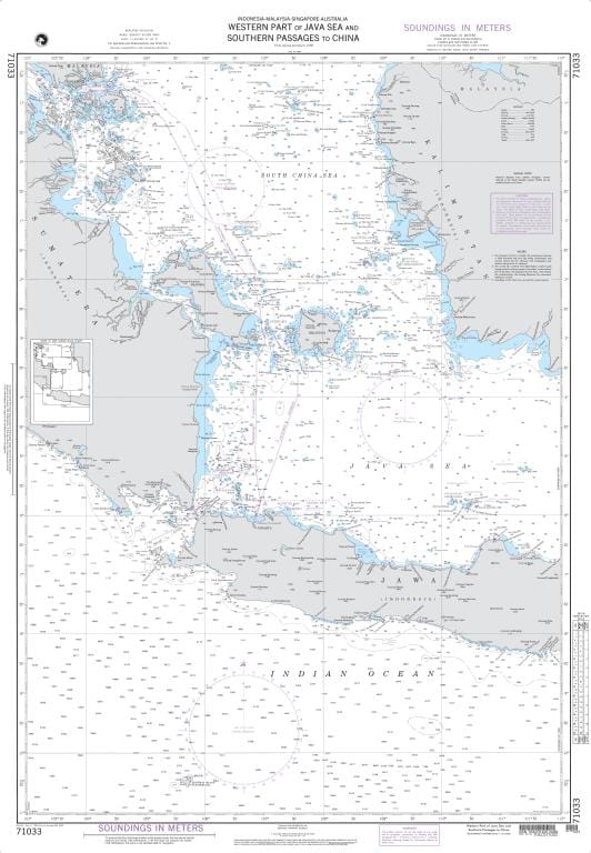 NGA Nautical Chart 71033: Western Part of Java Sea and Southern Passages to China
