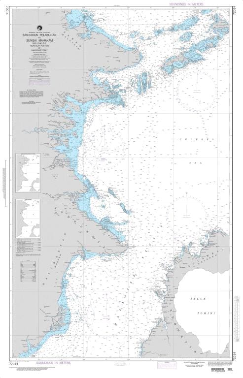 NGA Nautical Chart 72014: Sandakan Pelabuhan to Sungai Manhakam including the Northern Portion of Makassar Strait