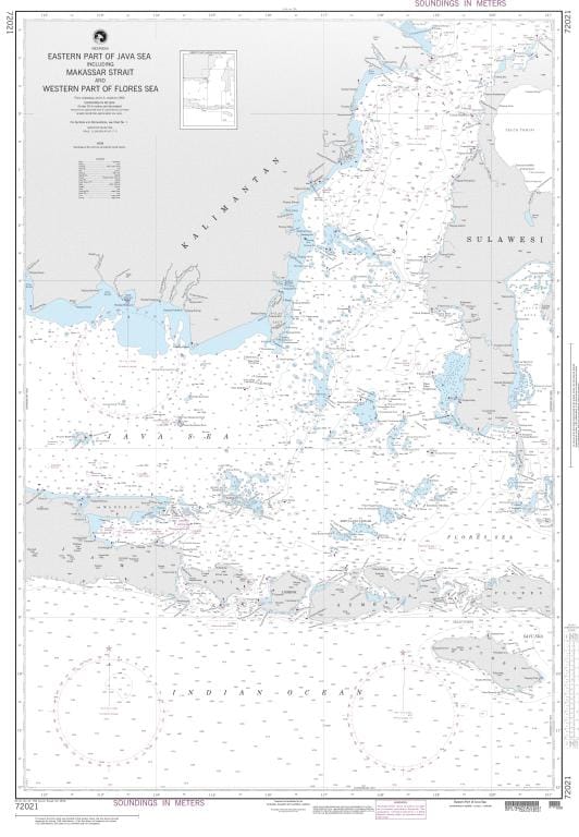 NGA Nautical Chart 72021: Eastern Part of Java Sea including Makassar Strait and Western Part of Flores Sea