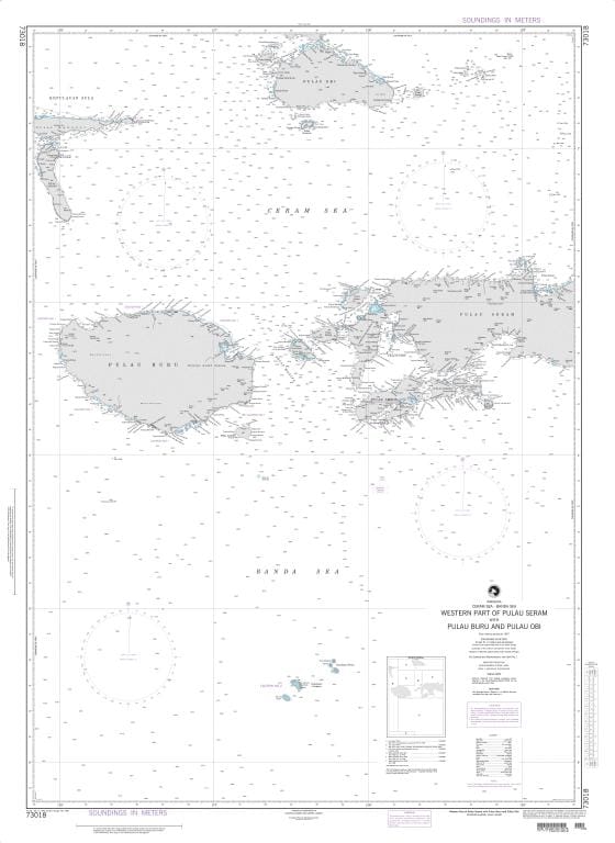 NGA Nautical Chart 73018: Western Part of Pulau Seram with Pulau Buru and Pulau Obi