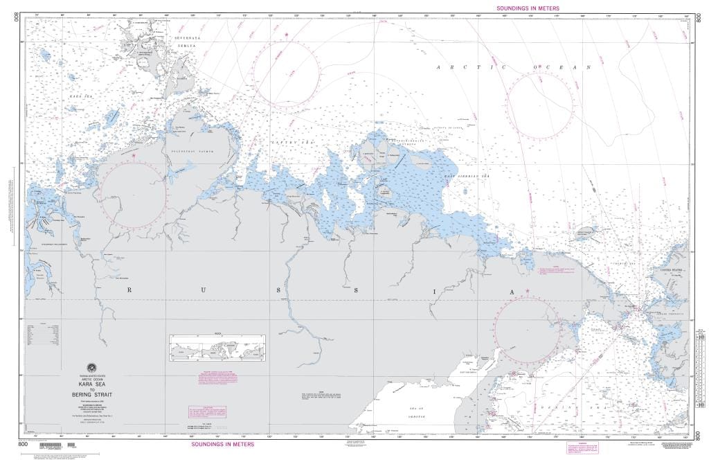 NGA Nautical Chart 800: Kara Sea to Bering Strait (Arctic)