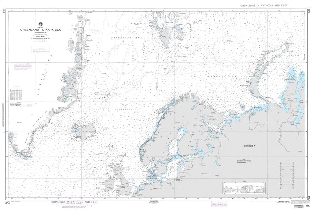 NGA Nautical Chart 804: Greenland to Kara Sea (Arctic)