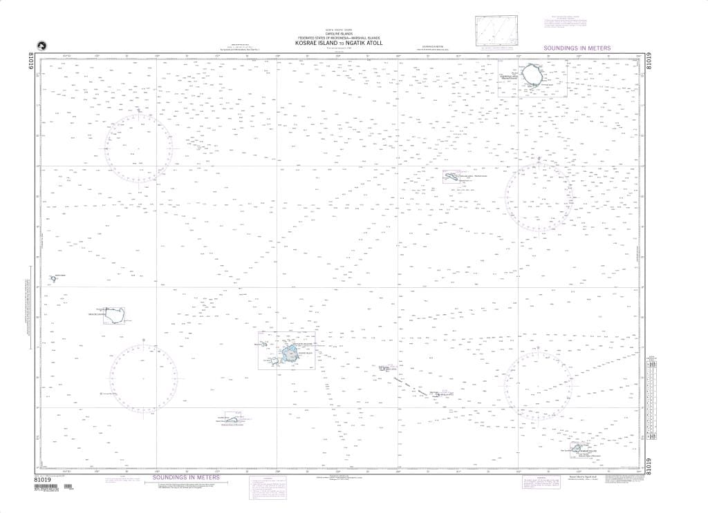 NGA Nautical Chart 81019: Kosrae Island to Ngatik Atoll