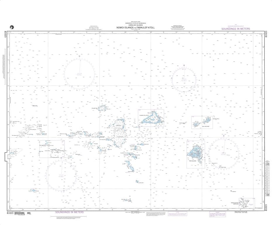 NGA Nautical Chart 81023: Nomoi Islands to Faraulep Atoll (Caroline Islands) (OMEGA)