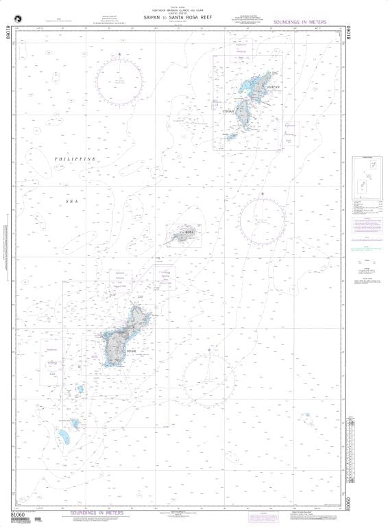 NGA Nautical Chart 81060: Saipan to Santa Rosa Reef