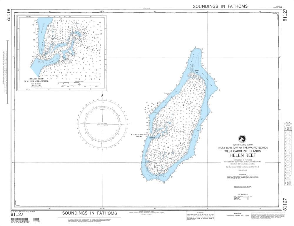 NGA Nautical Chart 81127: Helen Reef (West Caroline Islands)