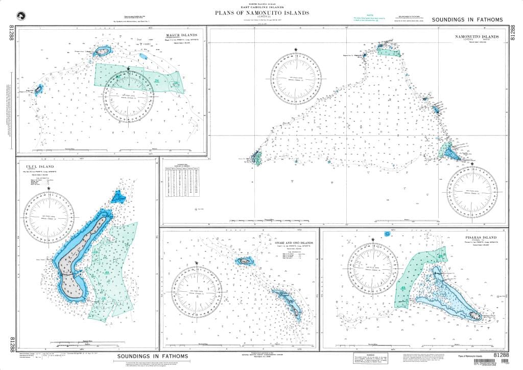 NGA Nautical Chart 81288: Plans of Namonuito Islands (East Caroline Islands)