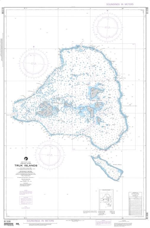 NGA Nautical Chart 81338: Truk Islands (East Caroline Islands)