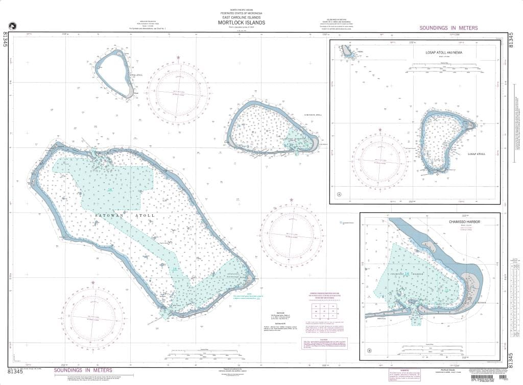 NGA Nautical Chart 81345: Mortlock Islands (East Caroline Islands)