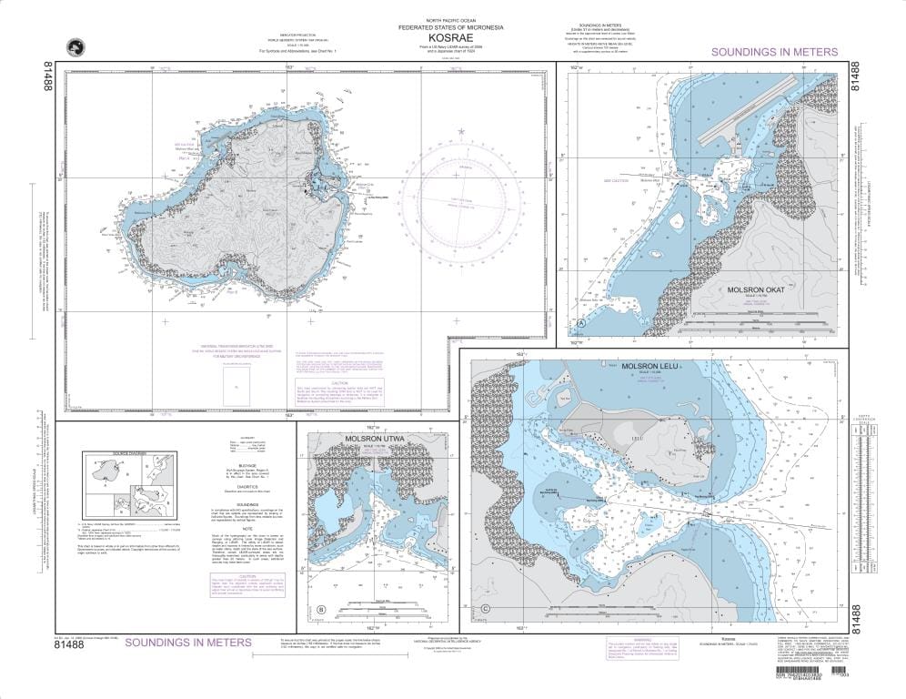 NGA Nautical Chart 81488: Kosrae Island (Caroline Islands)