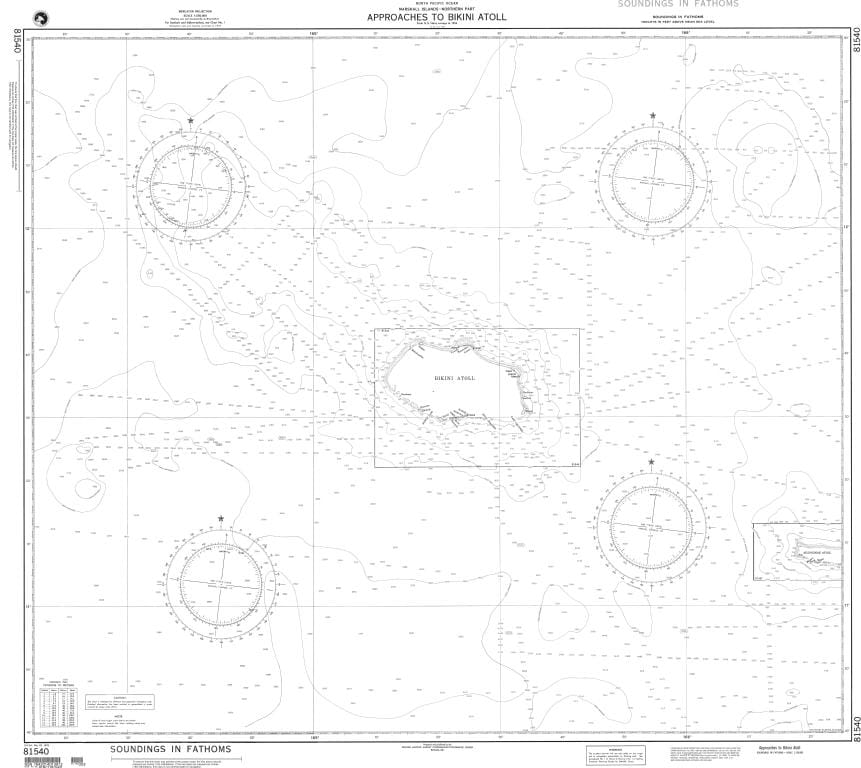 NGA Nautical Chart 81540: Approaches to Bikini Atoll