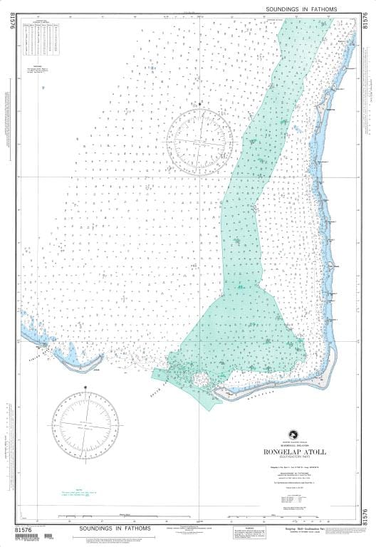 NGA Nautical Chart 81576: Rongelap Atoll, Southeastern Part (Marshall Islands)