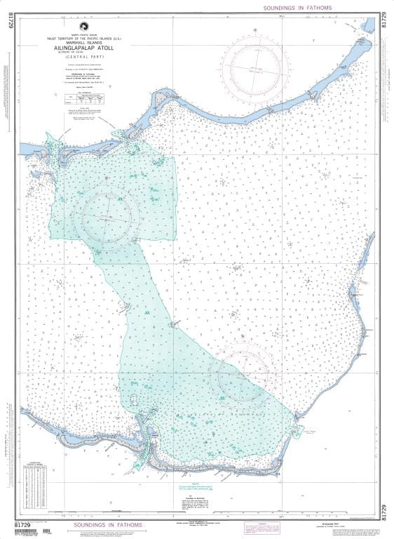 NGA Nautical Chart 81729: Ailinglapalap Atoll, Central Part (Marshall Islands)