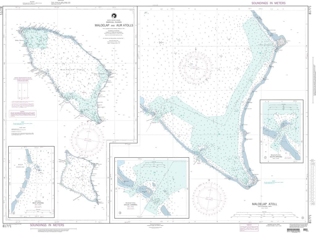 NGA Nautical Chart 81771: Maloelap and Aur Atolls (Marshall Islands)