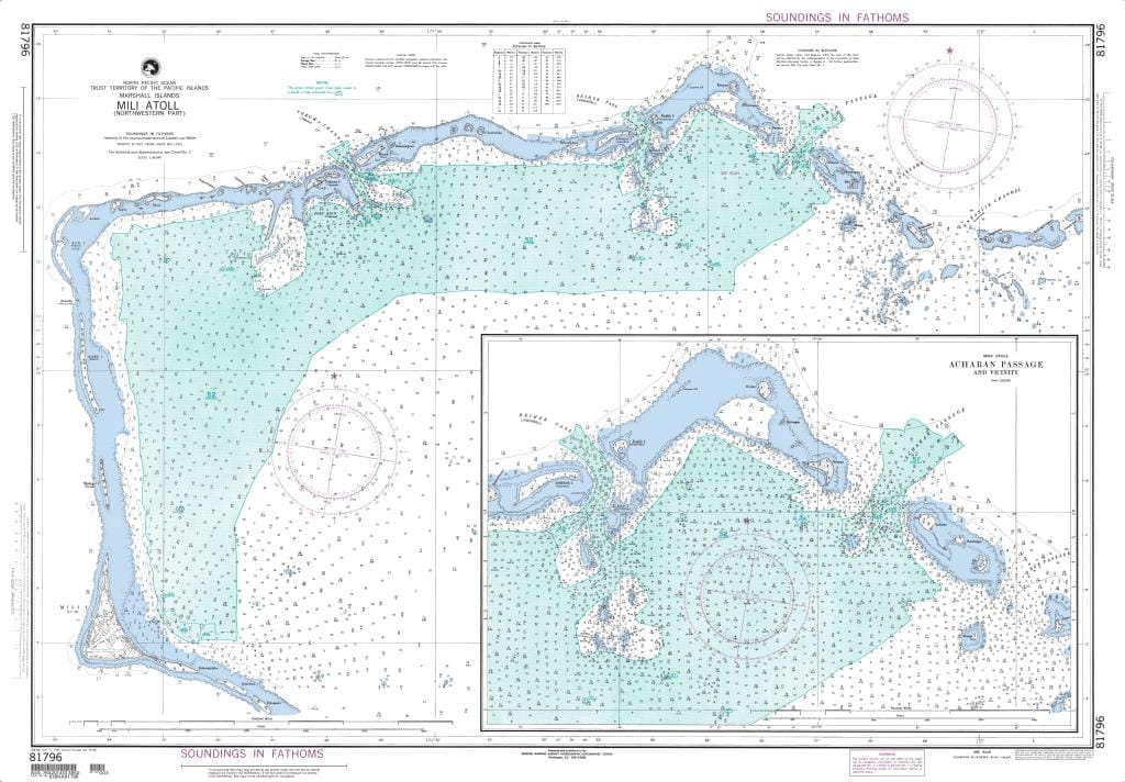 NGA Nautical Chart 81796: Mili Atoll, Northwestern Part (Marshall Islands)