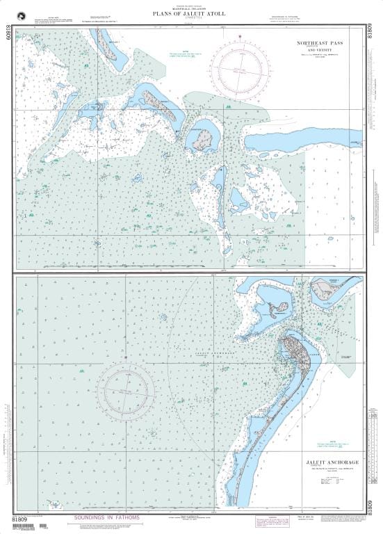 NGA Nautical Chart 81809: Plans of Jaluit (Yaruto) Atoll Northeast Pass and Vicinity
