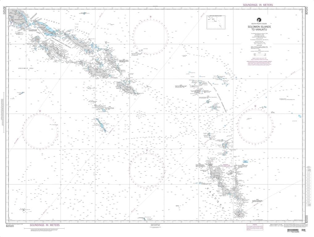 NGA Nautical Chart 82020: Solomon Islands to Vanuatu