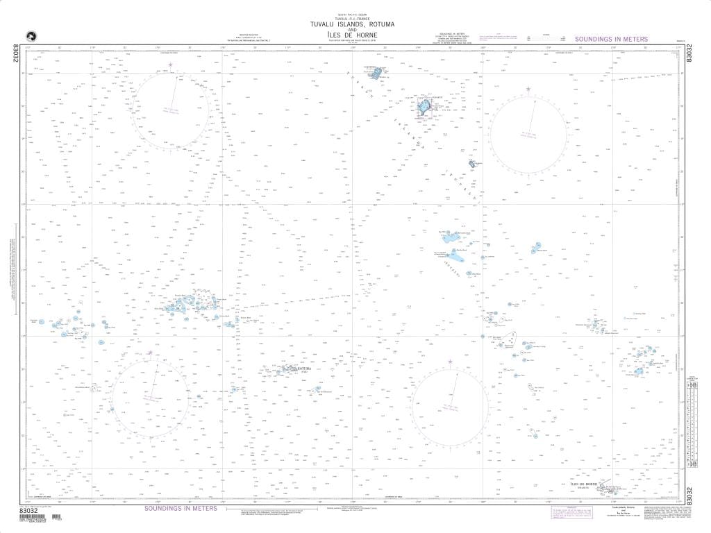 NGA Nautical Chart 83032: Tuvalu Islands, Rotuma and Iles de Horne (OMEGA)