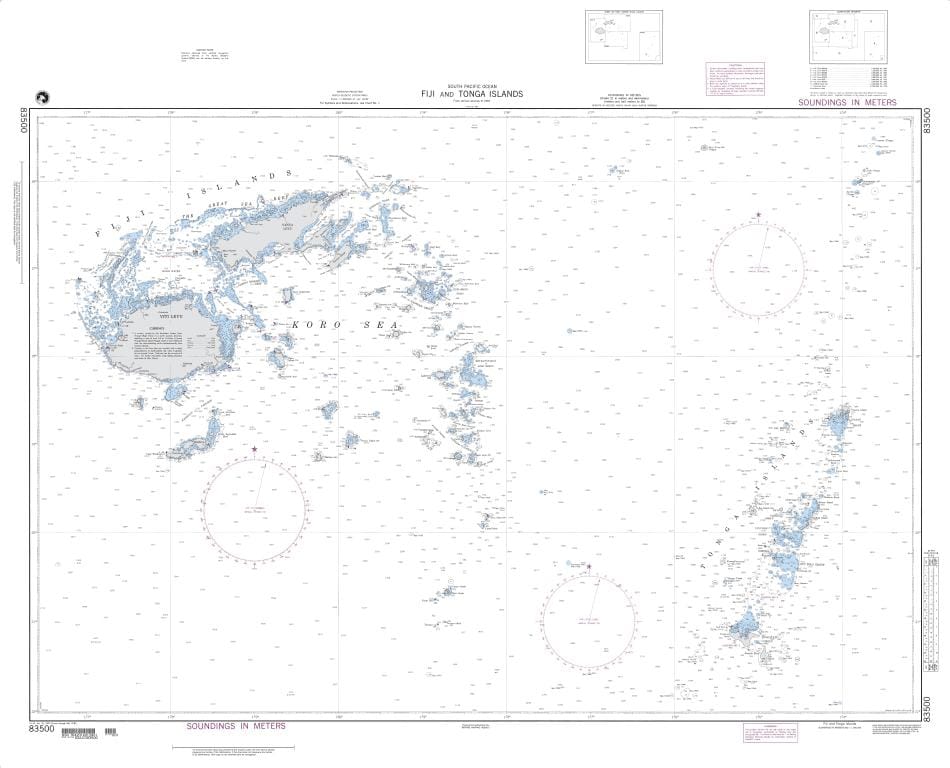NGA Nautical Chart 83500: Fiji and Tonga Islands (OMEGA)