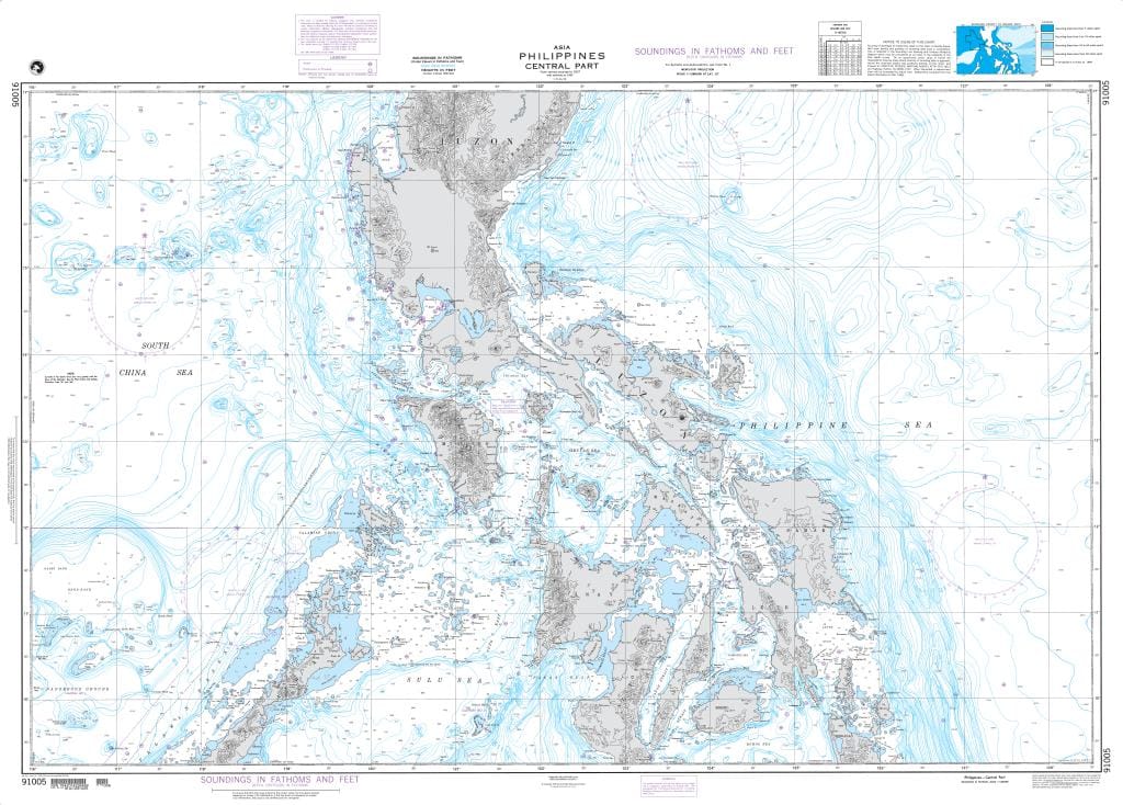 NGA Nautical Chart 91005: Philippines-Central Part (BATHYMETRIC CHART)