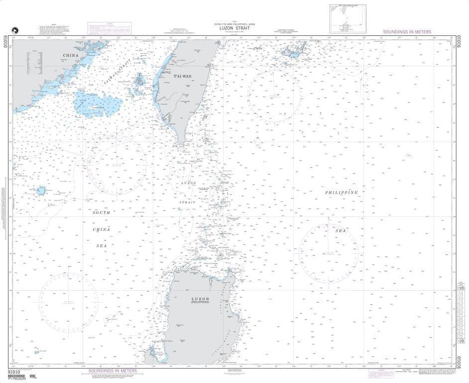 NGA Nautical Chart 91010: Luzon Strait (China-Taiwan-Philippines-Japan)