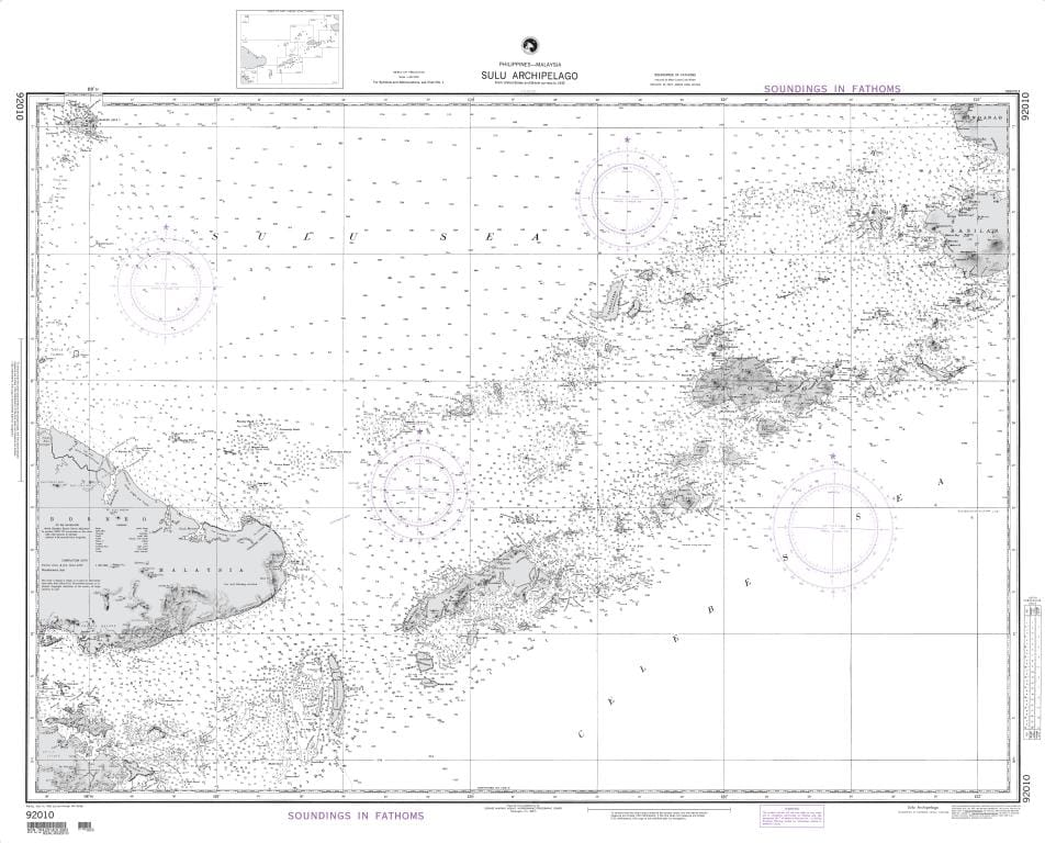 NGA Nautical Chart 92010: Sulu Archipelago (Philippines-Malaysia) (OMEGA)