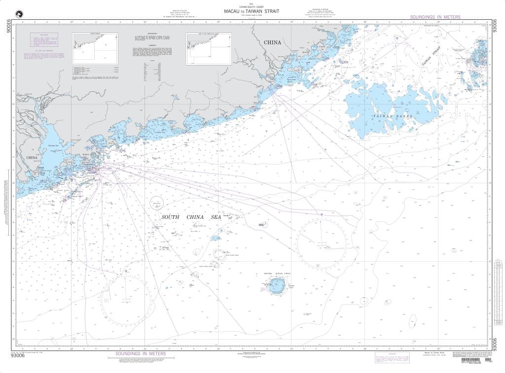 NGA Nautical Chart 93006: Macau to Taiwan Strait