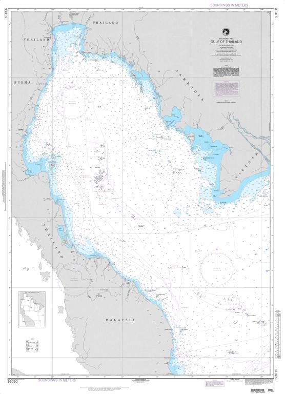 NGA Nautical Chart 93010: Gulf of Thailand (Southeast Asia)