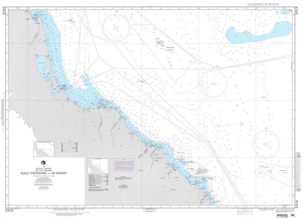 NGA Nautical Chart 93018: Kuala Terengganu to Ao Nakhon