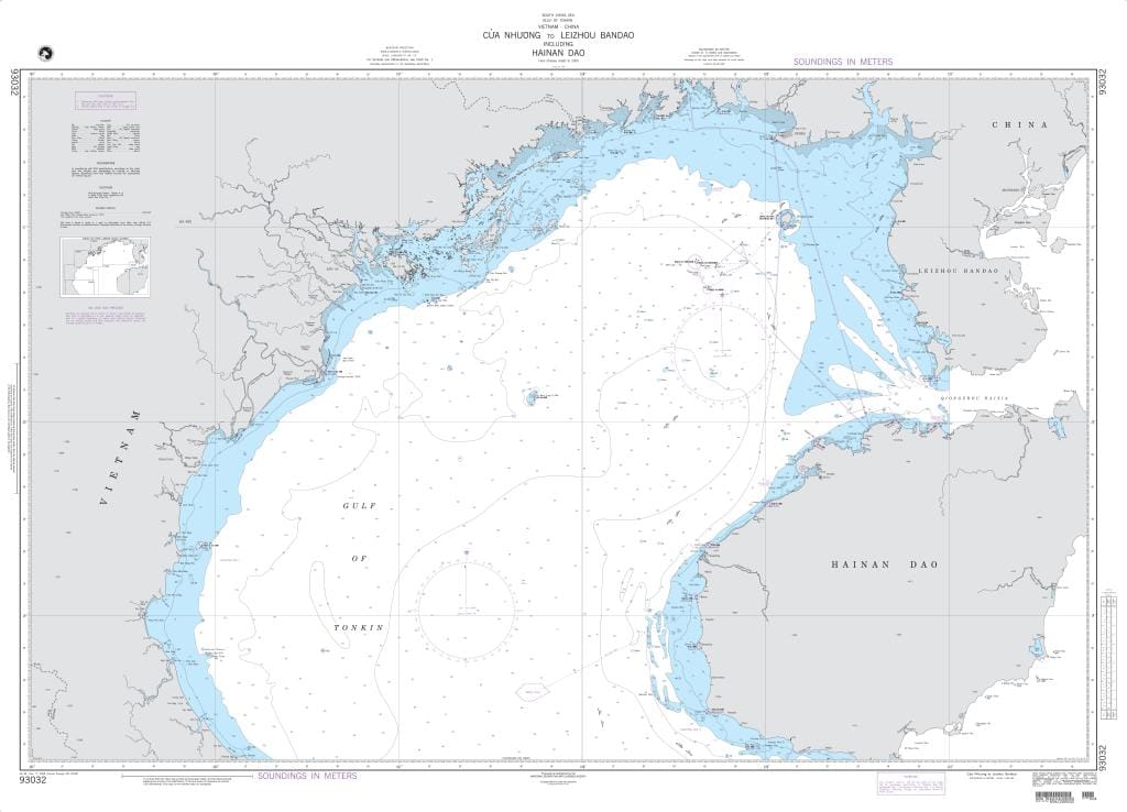 NGA Nautical Chart 93032: Cua Nhuong to Leizhou Bandao including Hainan Dao