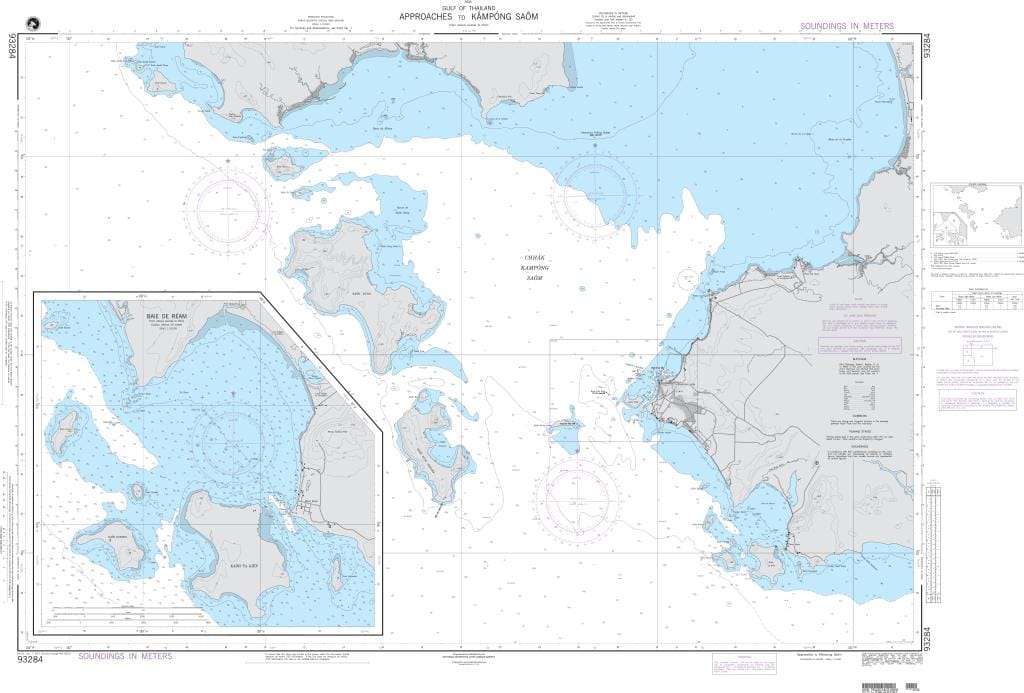 NGA Nautical Chart 93284: Approaches To Kampong Saom ( Gulf Of Thailand )