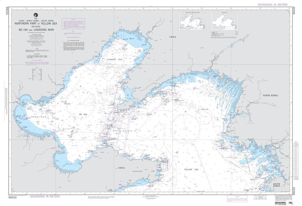 NGA Nautical Chart 94033: Northern Part of Yellow Sea including Bo Hai and Liaodong Wan