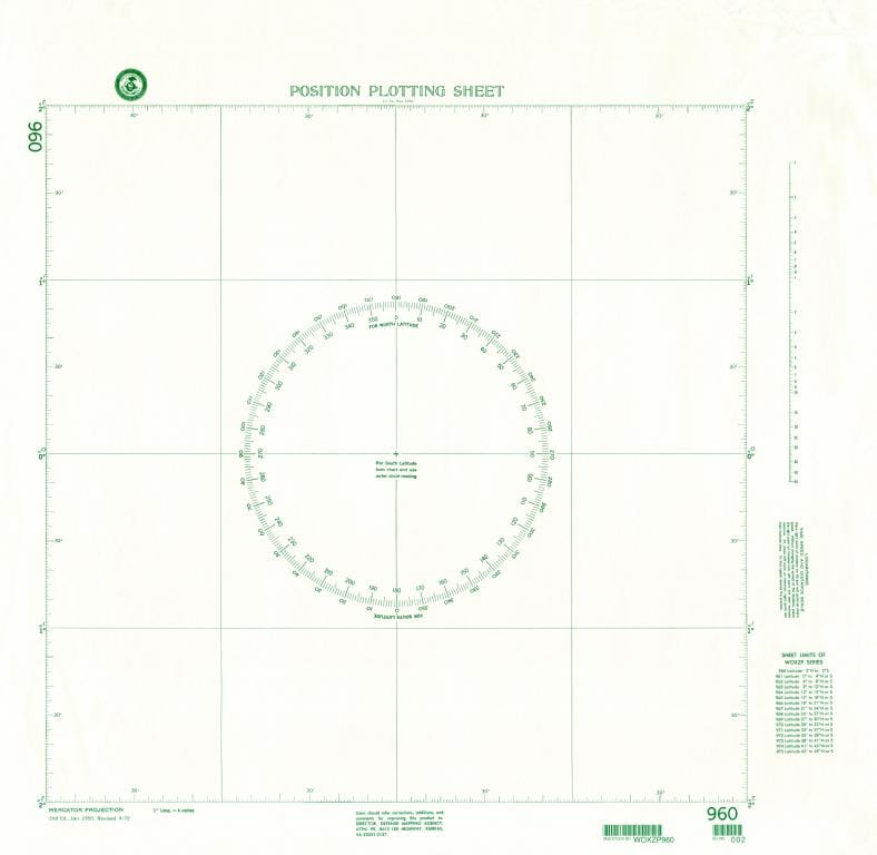 NGA Nautical Chart 960: Plotting Chart 960