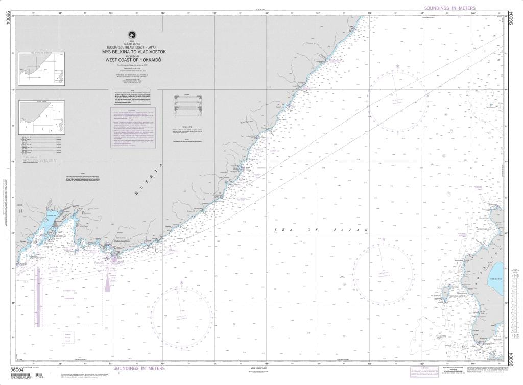 NGA Nautical Chart 96004: Mys Belkina to Vladivostok including West Coast of Hokkaido