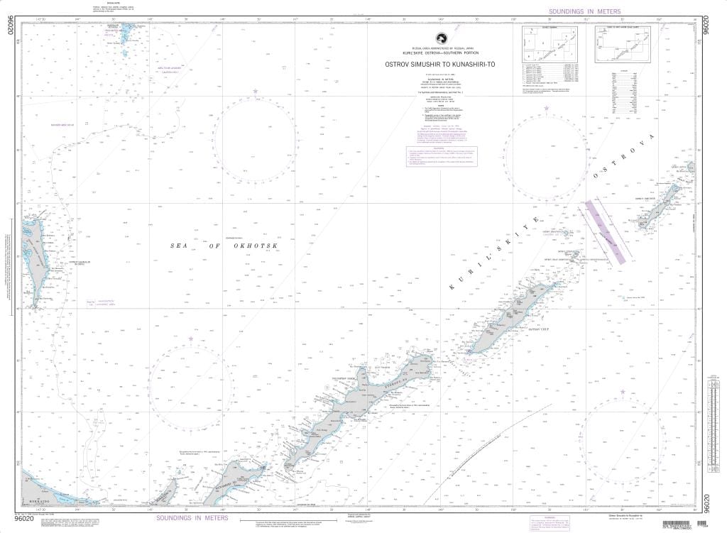 NGA Nautical Chart 96020: Ostrov Simushir to Kunashiri-to