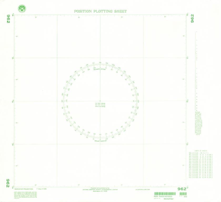 NGA Nautical Chart 962: Plotting Chart 962