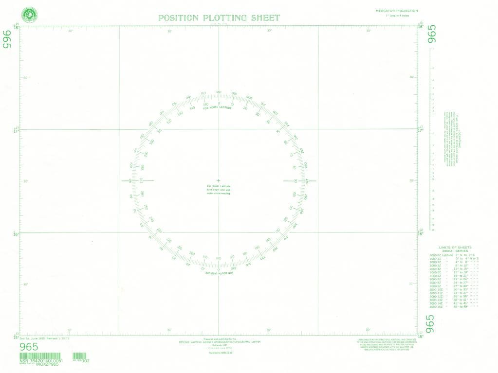 NGA Nautical Chart 965: Plotting Chart 965