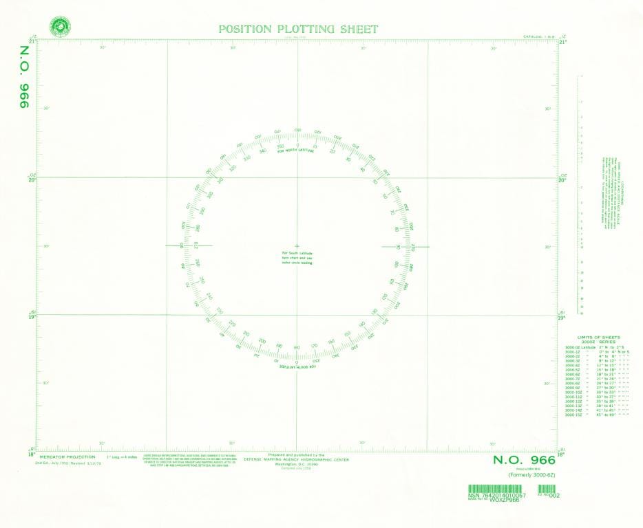 NGA Nautical Chart 966: Plotting Chart 966